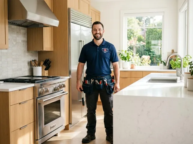 Appliance Repair Hero technician in a Arcola, PA kitchen after an appliance repair